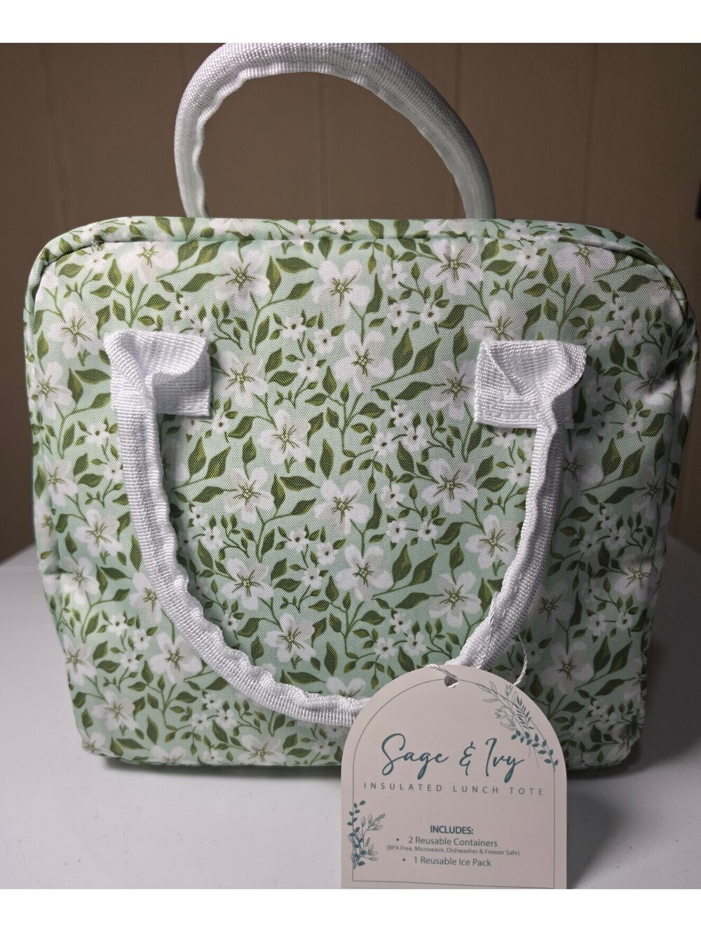 Sage & Ivy Insulated Lunch Tote with Reusable Containers and Ice Pack
